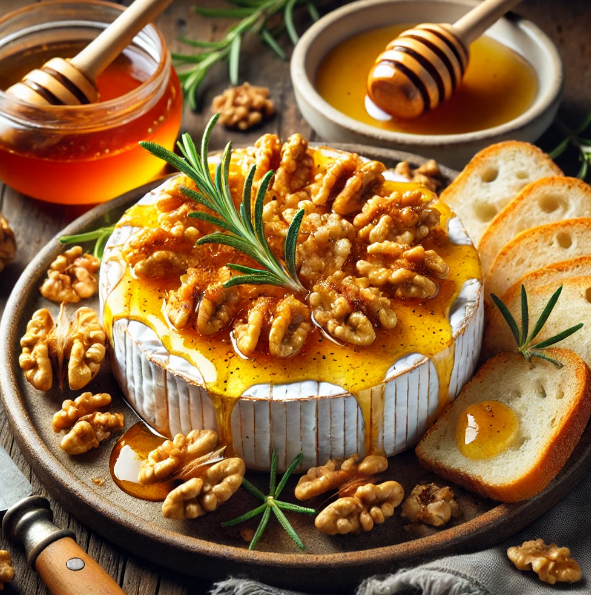 Baked Brie with Honey and Walnuts