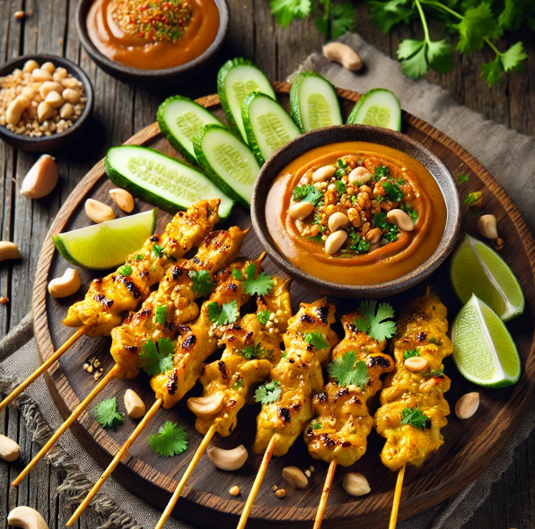 Chicken Satay with Peanut Sauce