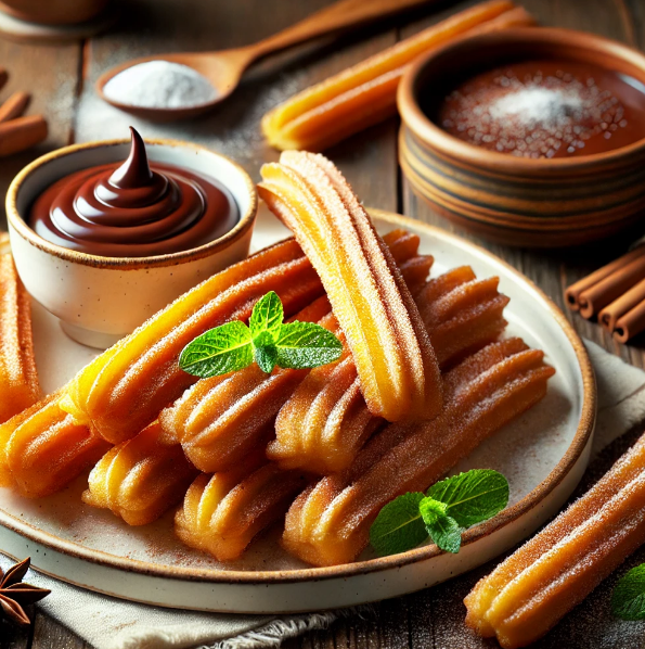 Churros with chocolate sauce