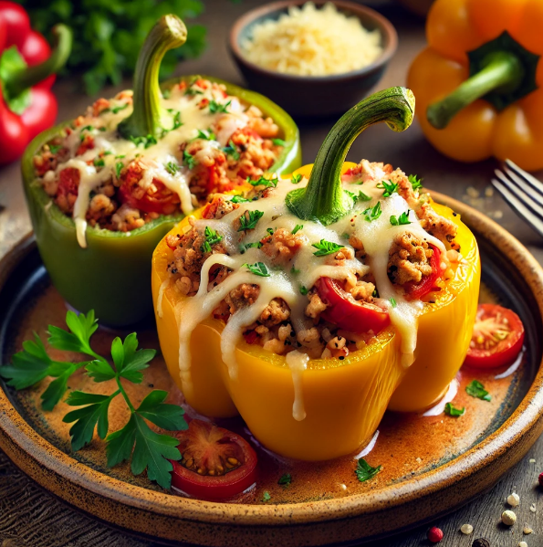 Stuffed Bell Peppers with Ground Turkey