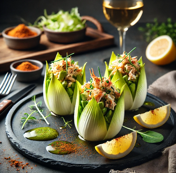 Crabmeat and Avocado Stuffed Endive