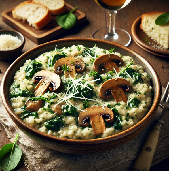 Creamy Mushroom and Spinach Risotto