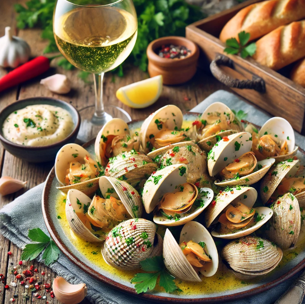 Garlic Butter Clams with White Wine