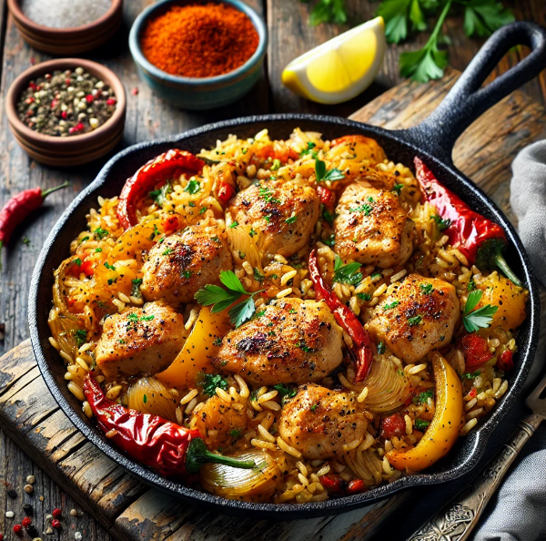 Cajun Chicken and Rice Skillet