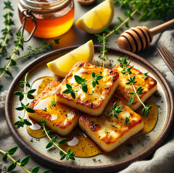 Crispy Halloumi with Honey and Thyme