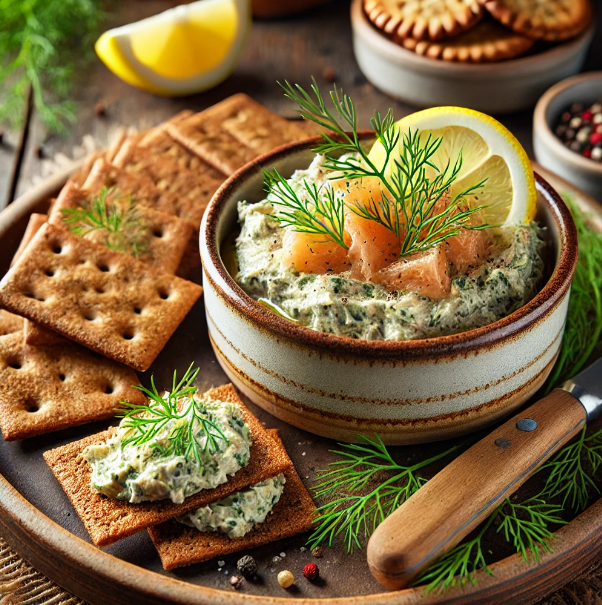 Smoked Trout Paté with Rye Crackers