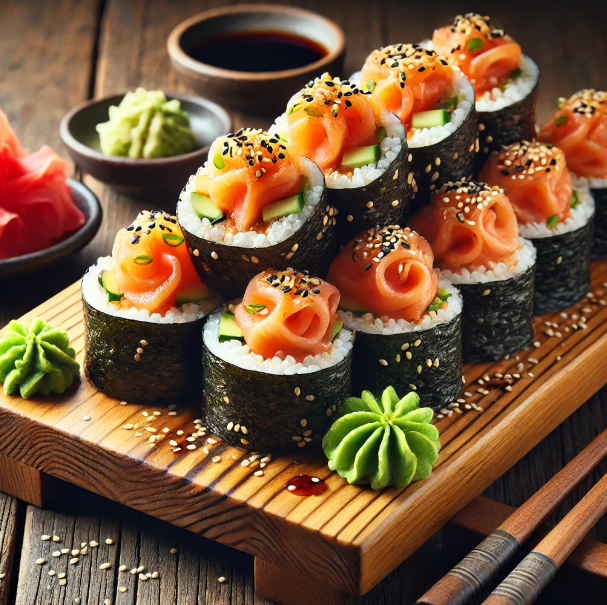 Spicy Salmon Hand Rolls (Temaki)