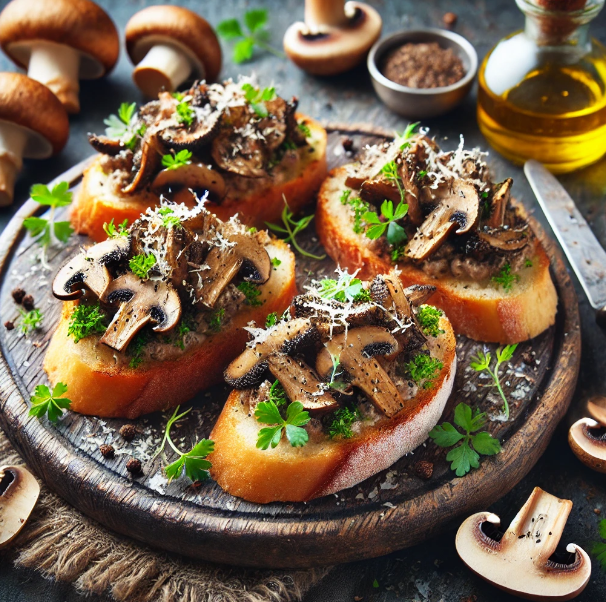 Wild Mushroom and Truffle Bruschetta