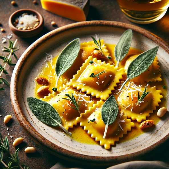 Butternut Squash Ravioli with Sage Butter