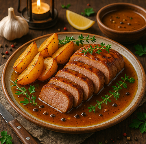Pork Tenderloin with Apple Cider Glaze