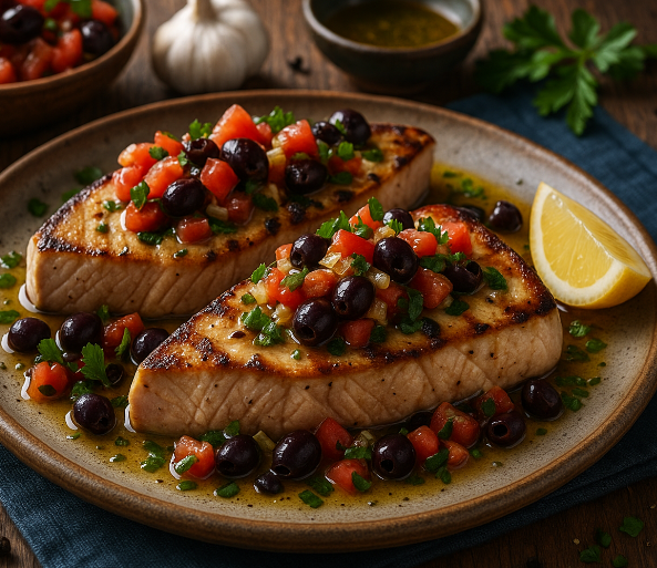 Sicilian-Style Swordfish Steaks (Pesce Spada alla Ghiotta)