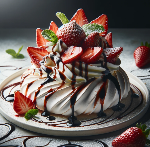 Strawberry Balsamic Pavlova