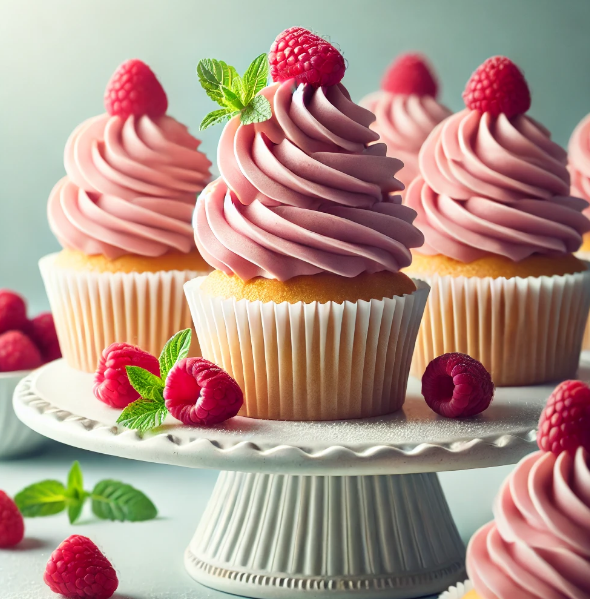 Vanilla Bean Cupcakes with Raspberry Buttercream