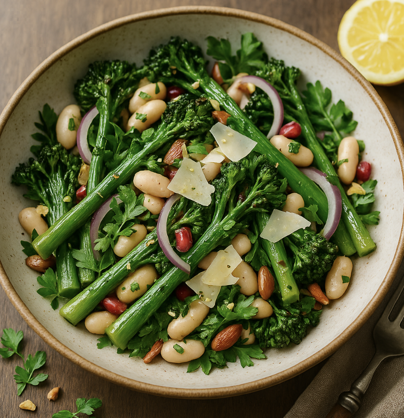 Charred Broccolini & White Bean Salad
