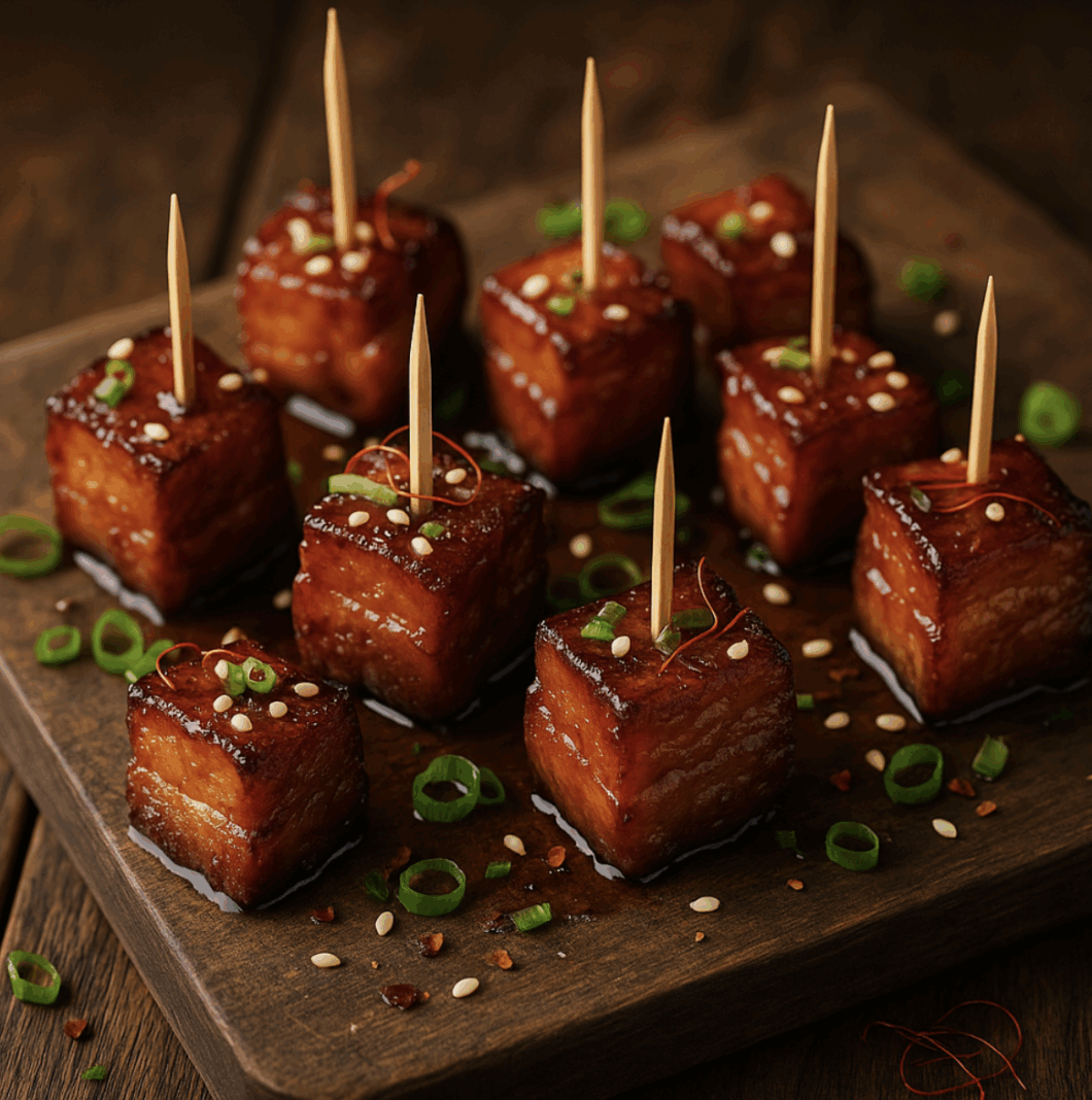 Mini Pork Belly Bites with Maple Glaze