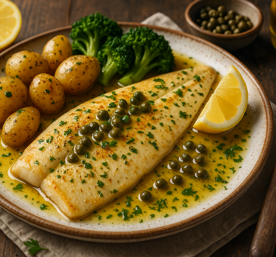Baked Sole with Lemon-Caper Butter