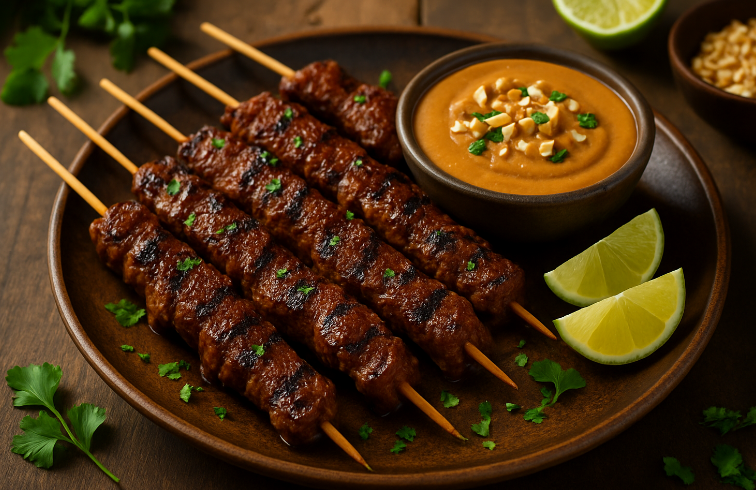 Beef Satay with Peanut Sauce