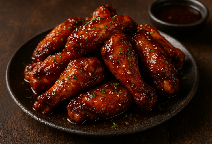 Bourbon Glazed Chicken Wings