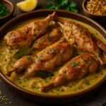 Braised Rabbit with Mustard Sauce