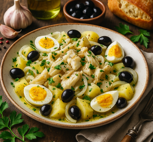 Cod Flake Salad with Parsley & Garlic Oil (Portuguese Style)