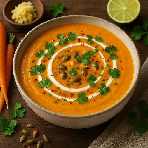 Carrot Ginger Soup with Coconut Milk