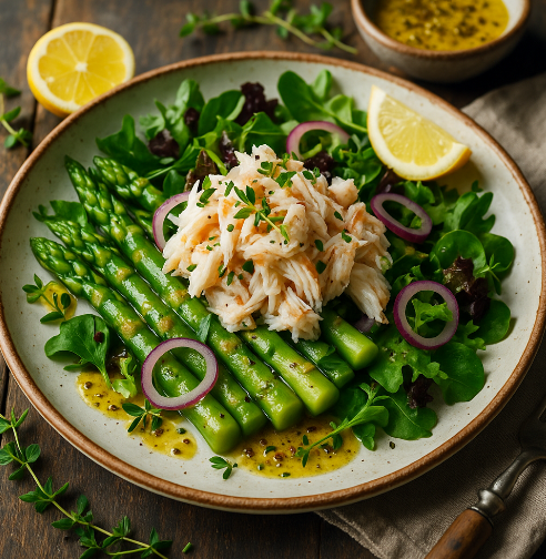Crab & Asparagus Salad with Mustard Vinaigrette