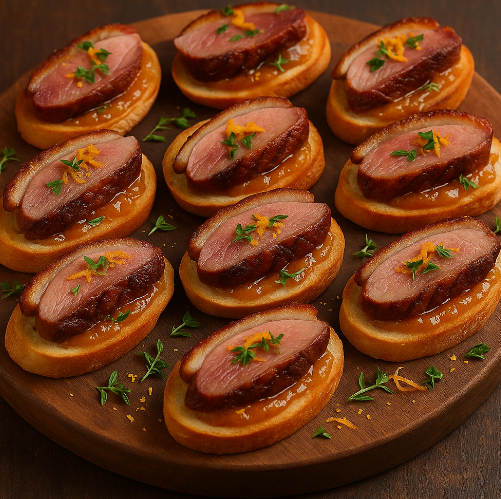 Duck Breast Crostini with Orange Marmalade