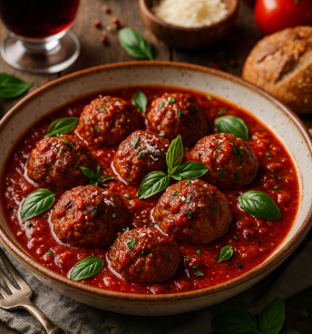Elk Meatballs in Tomato Ragù