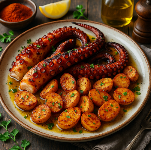 Grilled Octopus with Paprika Potatoes