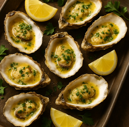 Grilled Oysters with Garlic Butter