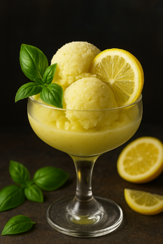 Lemon Basil Sorbet