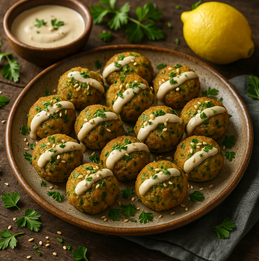 Mini Falafel with Tahini Drizzle