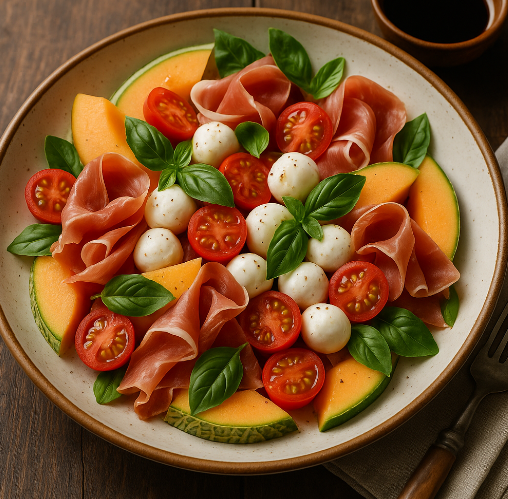 Prosciutto & Melon Caprese Salad