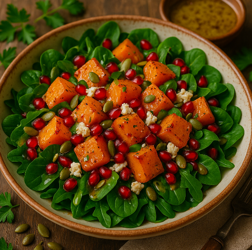 Roasted Butternut & Feta Salad with Pomegranate