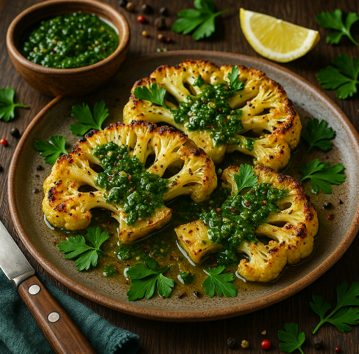 Roasted Cauliflower Steak with Chimichurri
