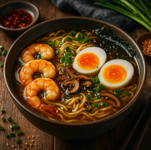 Shrimp Ramen with Soft-Boiled Egg