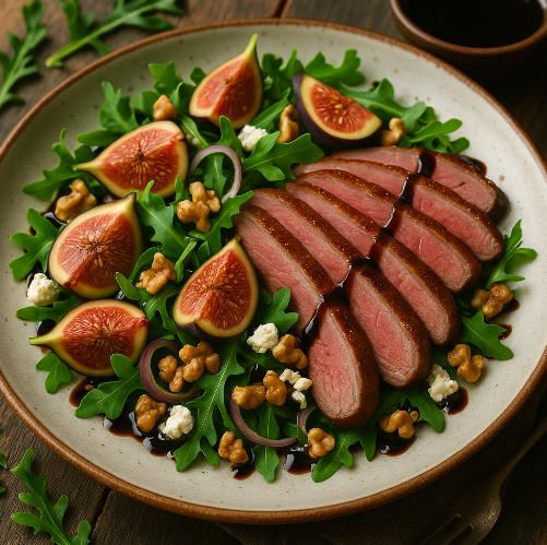 Smoked Duck & Fig Salad with Balsamic Reduction