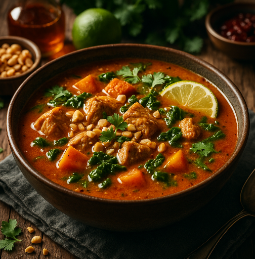 Spicy Peanut Chicken Soup