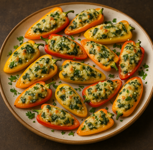 Spinach and Artichoke Stuffed Mini Peppers