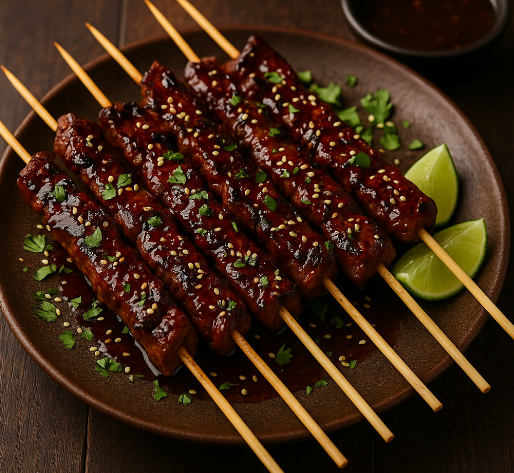 Sticky Asian Beef Skewers