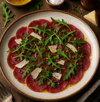 Venison Carpaccio with Truffle Oil
