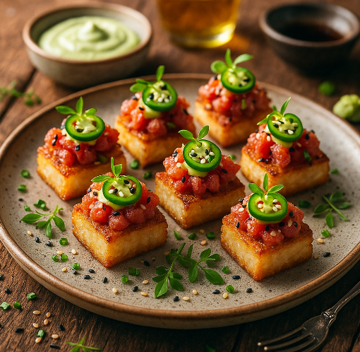 Wasabi Tuna Rice Bites