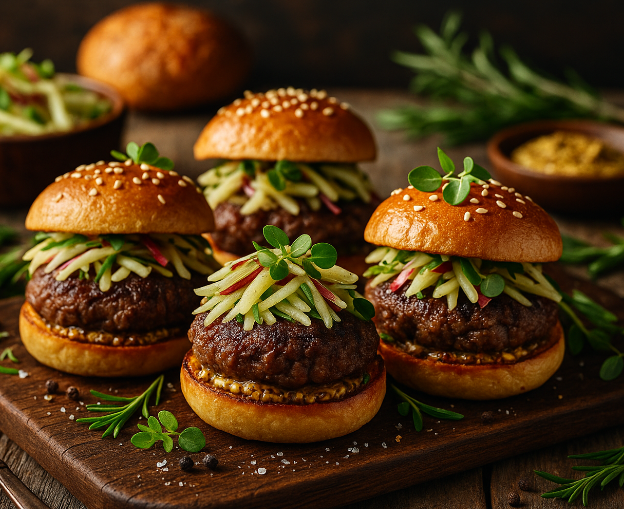 Wild Boar Sliders with Apple Slaw