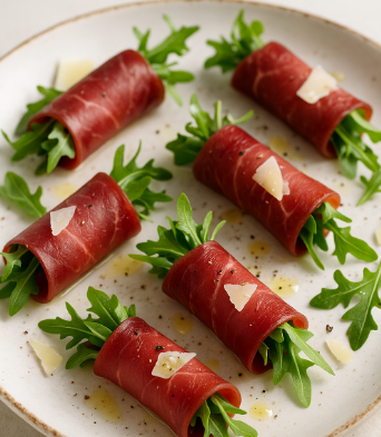Bresaola Rolls with Arugula & Parmesan