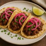 Chipotle Braised Beef Tacos with Pickled Red Onions
