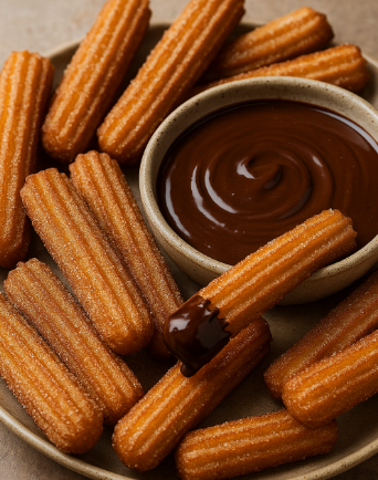 Churros with Spiced Chocolate Sauce