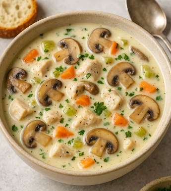 Creamy Chicken & Mushroom Soup