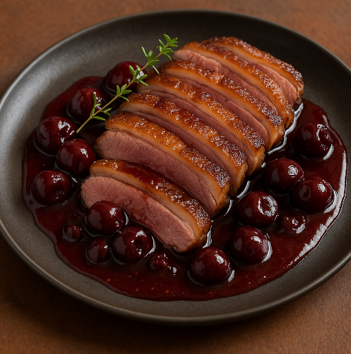 Duck Breast with Cherry Port Sauce