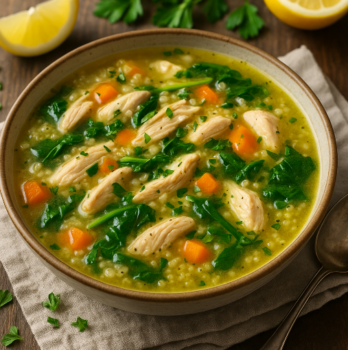 Lemon Chicken Quinoa Soup