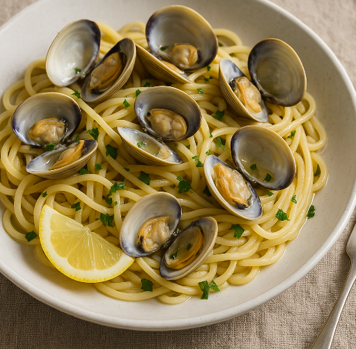 Linguine with Clams & White Wine Garlic Sauce